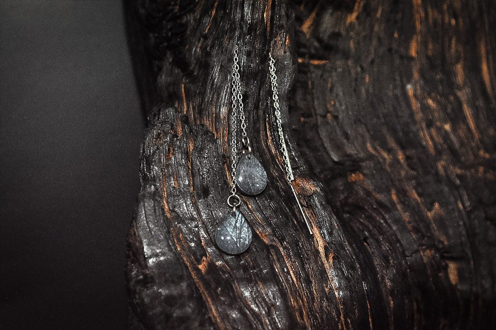 Mystical Labradorite Series - Teardrop Ear Thread Earrings