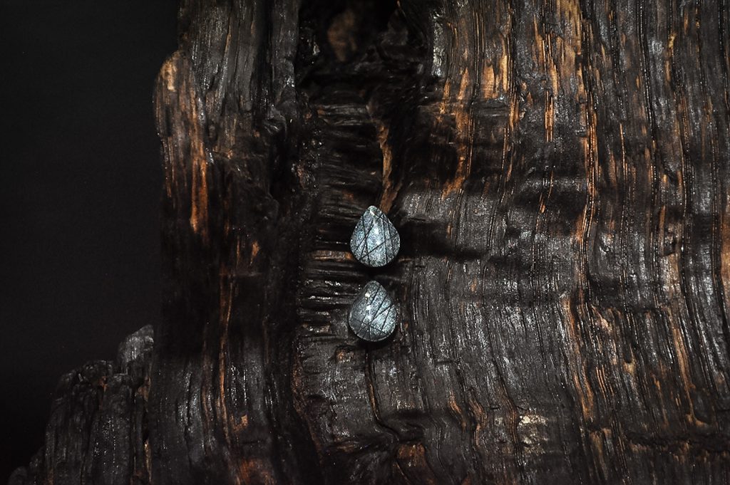 Mystical Labradorite Series - Teardrop Stud Earrings