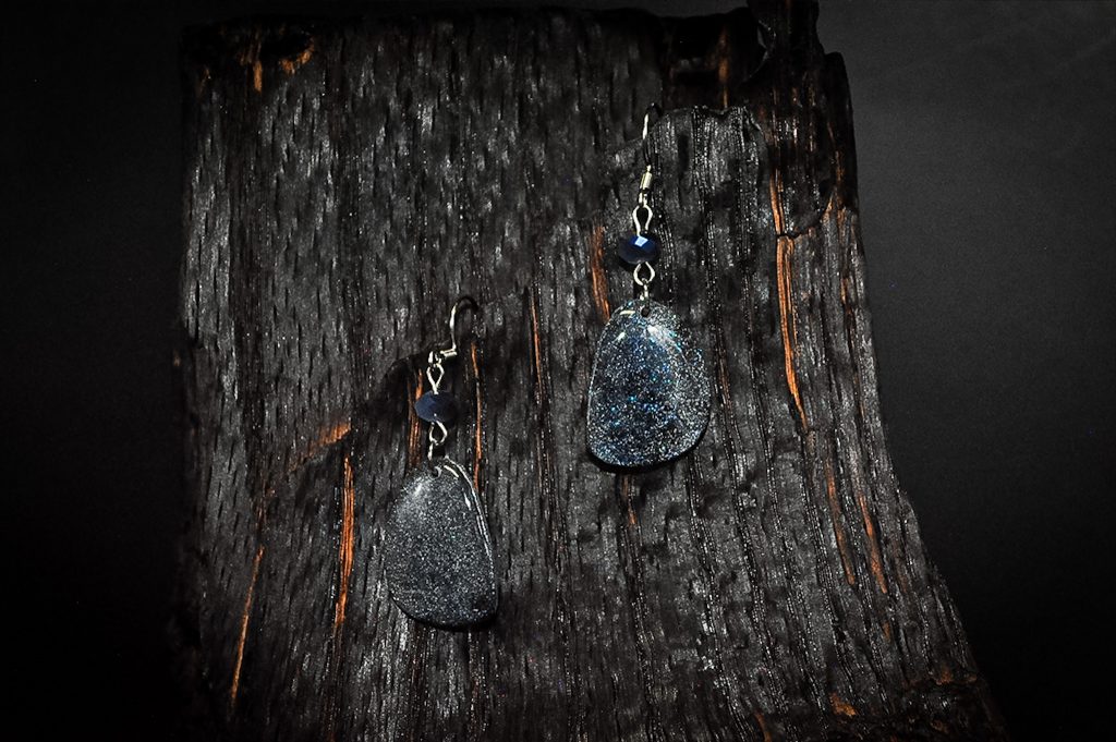 Shoreline Pebble Series - Midnight Path - Dangle Earrings
