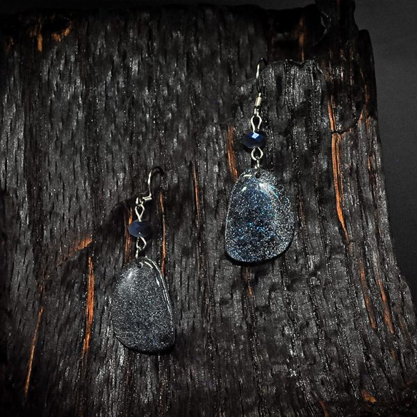 Shoreline Pebble Series - Midnight Path - Dangle Earrings