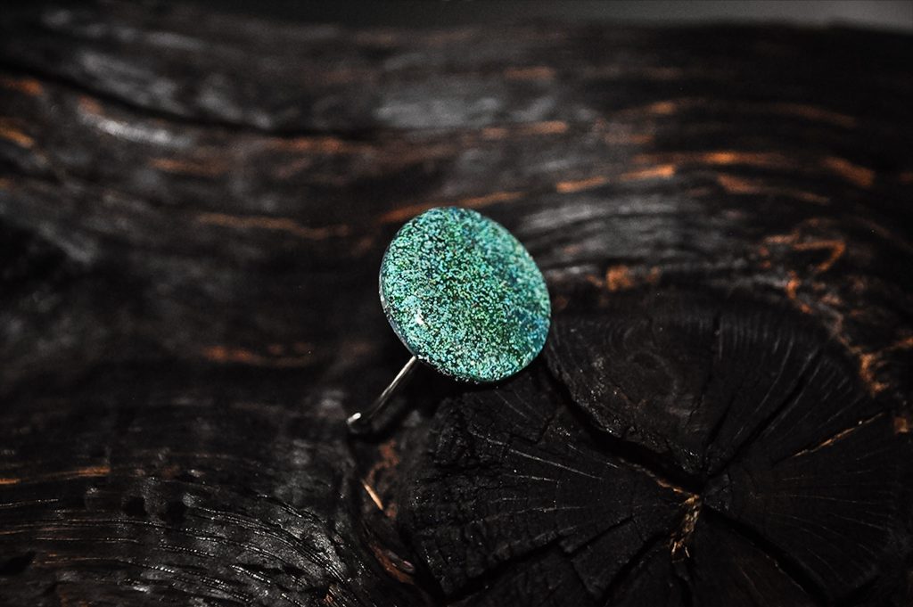 Speckled Series - Verdigris Vine - Round Ring