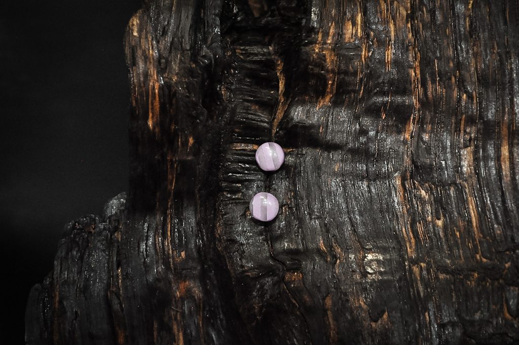 Sweet Simplicity - Lavender Sugar Stripe - Stud Earrings