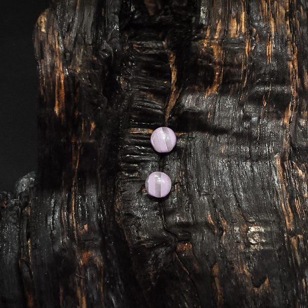 Sweet Simplicity - Lavender Sugar Stripe - Stud Earrings