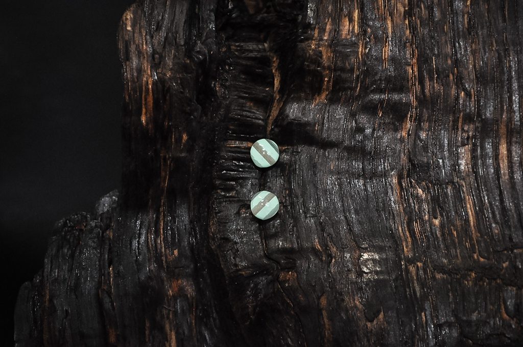 Sweet Simplicity - Mint Macaron Stripe - Stud Earrings