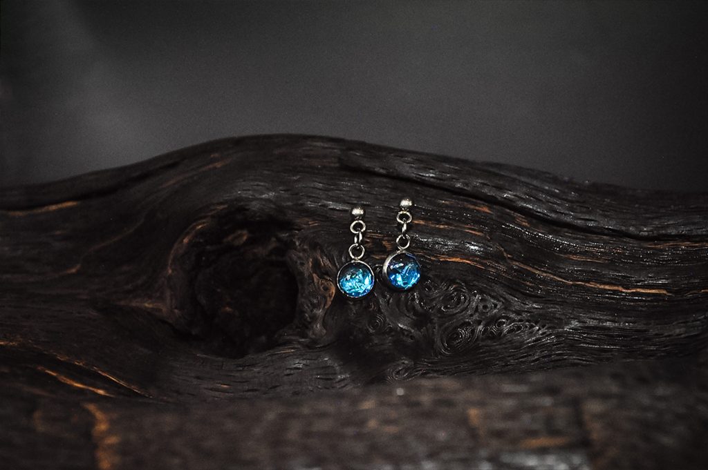 The Cobbled Curios - Azure Shimmer Dangle Earrings