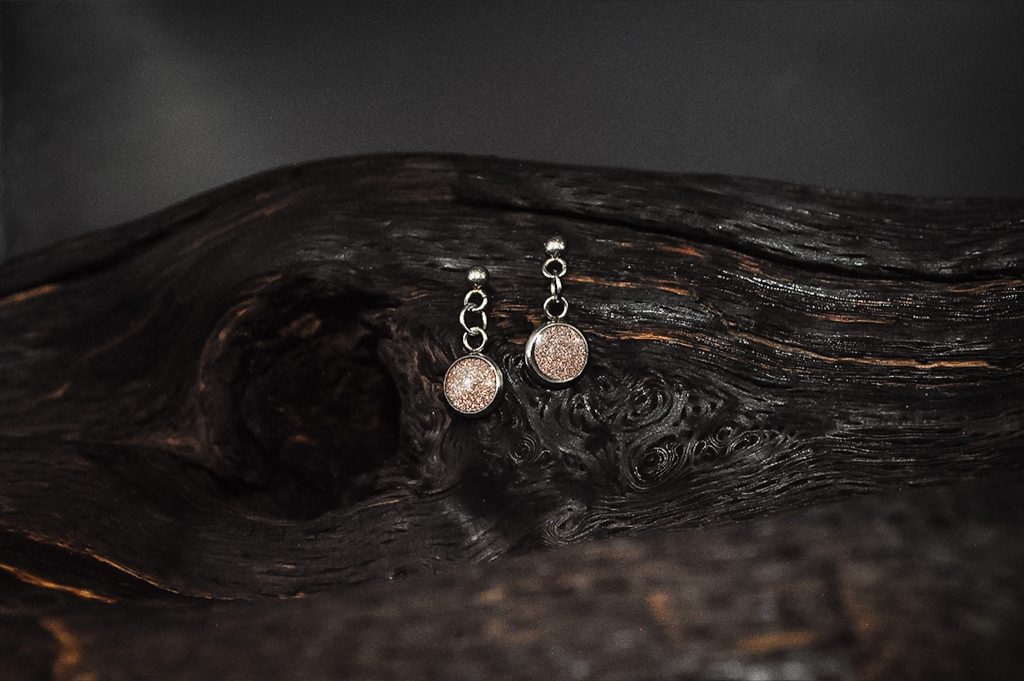 The Cobbled Curios - Champagne Stone - Dangle Earrings
