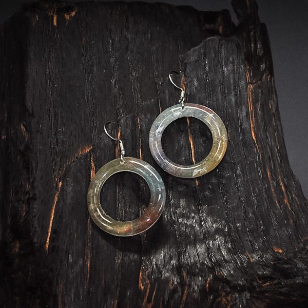 Watercolor Series - Mossy Meadow - Dangle Earrings - Large